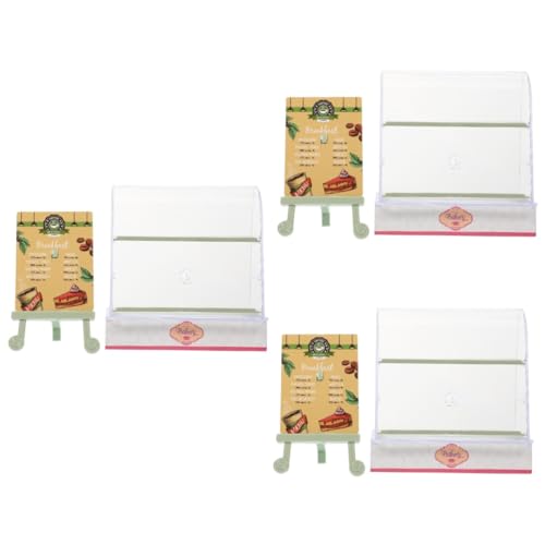 Toyvian 3 Sätze Miniatur-kuchenschrank Mini-hausdekoration Puppenhaus Bäckereischrank Miniaturschrank Puppenhaus-Accessoire Mini-ladenschrank Miniatur-vorratsschrank Minischrank Plastik von Toyvian