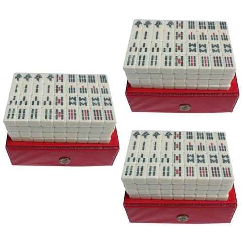 Toyvian 3 Sätze Reise Freizeit Mahjong tragbares Mahjong-Spiel Mahjong-Requisiten Mahjong Mini Mahjong-Fliesen Mahjong Spiele Mahjong Game Mahjong-Kit Mahjong Reisespielzeug majiang Acryl von Toyvian