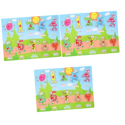 Toyvian 3 Sätze Spanisches Puzzle Kinder Spielzeug Spielzeuge Kinderspielzeug Puzzlematte Puzzlebuch Tiere Spielzeug Kleinkind Spielzeug Jigköpfe Puzzle-Brett Puzzle Für Kleinkinder Holz von Toyvian