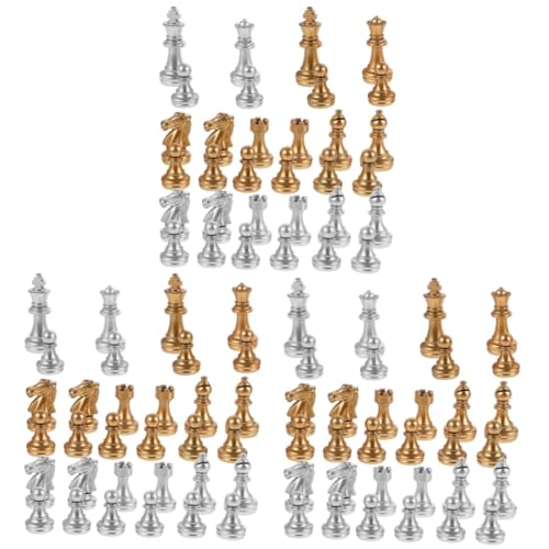 Toyvian 3 Sätze Stück Schach Ersatz Schachbrett Schach hochzeitsspiel brettspiel Kunststoffschachfiguren Schachset Schachpartie Schachbrett Ersatz Schachbrett zubehör Schach aus Plastik von Toyvian