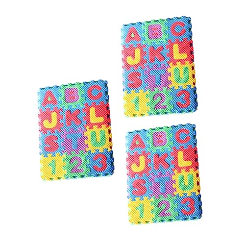 Toyvian 3 Sätze Taschenmatte Mini-Schaumstoff-buchstabenmatte Miniatur-Schaumstoff-puzzlematte Mini Zahlenmatte Aus Schaumstoff Miniatur-bodenmatte Wohnkultur Haushalt Eva Ornamente von Toyvian