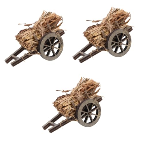 Toyvian 3 Sets Garten Mikro Landschaft Mini Dekor Kleiner Gartenwagen Schrankoberteil Mini Stapel Dekorative Schubkarre Puppenhaus Dekor Mikro Landschafts Requisite Kleine Deko von Toyvian