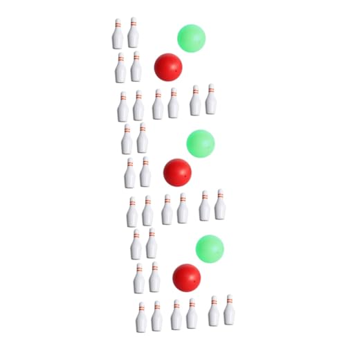 Toyvian 3 Sets Puppenhaus Bowling Kleine Bowling Pins Verzierung Bowling Miniatur Hausbedarf Desktop Bowling Puppenhaus Zubehör Bowling Kugel Mini Puppenhaus Dekor Miniatur von Toyvian