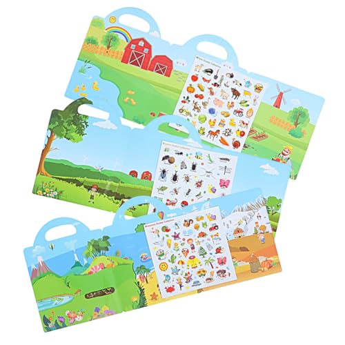 Toyvian 3 Sets Stickerbuch Puffy Sticker Für Kleinkinder Kinderbücher Kleine Sticker Für Kleinkinderspielzeug Süße Sticker Kindersticker Wasserfest Umweltschutz Szenenbuch von Toyvian