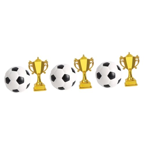 Toyvian 3 Sets Trophäen Fußball Modell Fußball Kuchendekoration Fußball Trophäen Kuchenaufsatz Miniatur Fußball Fußball Kuchenaufsatz Fußball Kuchendekorationen Mini Wiederverwendbar von Toyvian