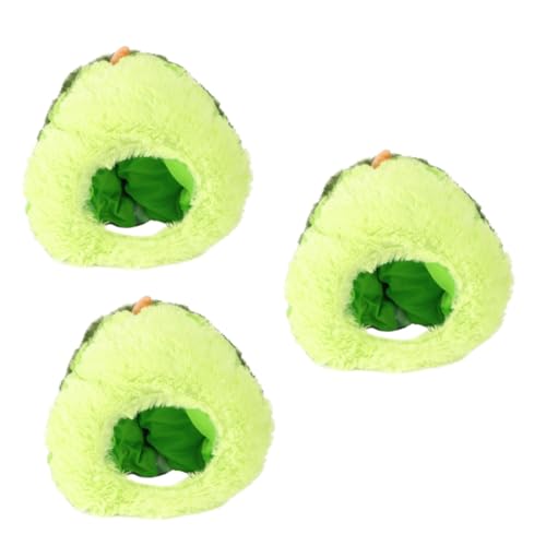 Toyvian 3 Stk Avocado-Kopfbedeckung Maskeradekostüm Obst-Cosplay-Hut Cartoon-Kappe Plüsch-Fotohüte plüschhut aqua tint Hut in Fruchtform Cosplay-Kopfbedeckung Plüsch und pp Baumwolle von Toyvian