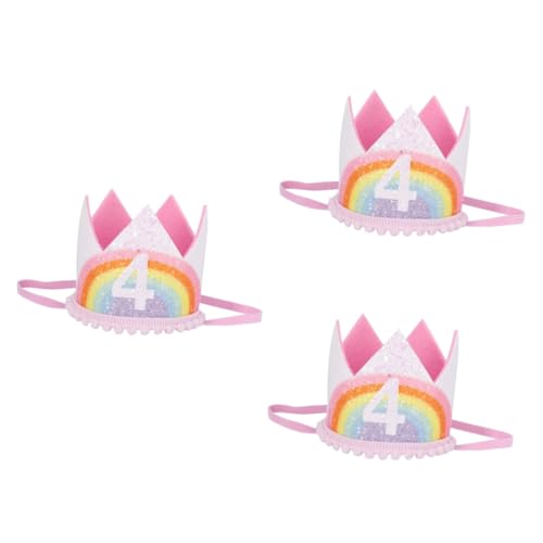 Toyvian 3 Stk Kronen spitze Haarband Hüte 1/2 Geburtstagskrone Kronenkopfschmuck Haargummis für Kleinkinder Haarbänder Kindergeburtstagshut Kleinkindkrone Prinzessin Baby von Toyvian