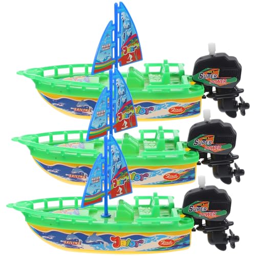 Toyvian 3 Stück Aufziehboot Wasserspielzeug Lustiges Schnellboot Badewannenspielzeug Schiffe Wasserspielzeug Motorboot Wannenspielzeug Uhrwerk Schnellboot Poolspielzeug Für Kinder von Toyvian