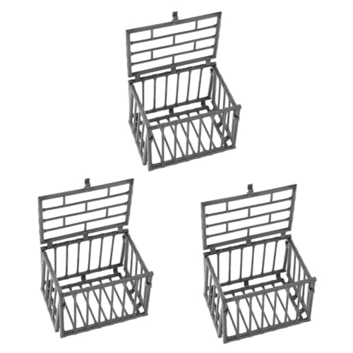 Toyvian 3 Stück Corral Spielzeug Dekorativer Kleiner Käfig Winziger Käfig Modell Winziger Hauskäfig Kunststoffkäfig Modell Puppenhaus Dekoration Kleiner Käfig Dekor von Toyvian