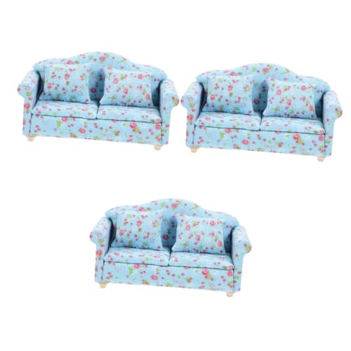 Toyvian 3 Stück Puppenhaus Sofa Mini Stoffkunst Sofa Modell Mini Ornament Puppenhaus Mini Möbel Mini Sofa Puppenhaus Miniatur Sofa Mit Kissen Mini Hausbedarf Mini von Toyvian