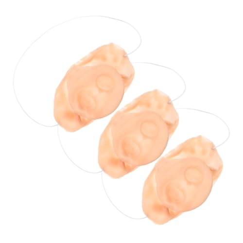 Toyvian 3 Stück Schweinenase Schweinsnase Gefälschte Nasenstützen -Cosplay Dekorative Schweinestütze Halloween -kostüm -Requisiten Schweine-Cosplay-zubehör Kostümnase Emulsion Beige von Toyvian