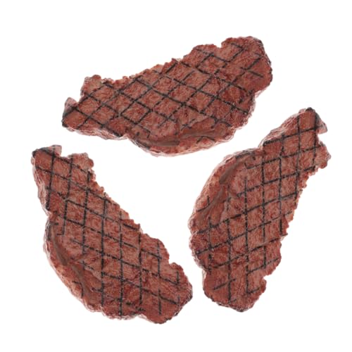 Toyvian 3 Stück Simuliertes Steak Modell Herbstdekoration Für Die Küche Simulations Lebensmittelmodell Gefälschte Steak Ornamente Dekoratives Gefälschtes Fleisch Küchenfleisch von Toyvian