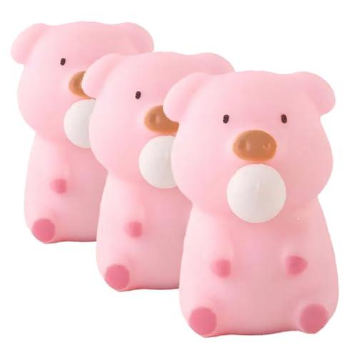 Toyvian 3 Stück Stressbälle Spielzeug Squishy Pig Squeeze Toy Zappelspielzeug Niedliches Squishy Pig Squeeze Ball von Toyvian