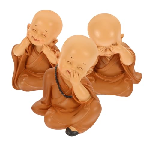 Toyvian 3 Stück Teetischdekorationen Figur Schrullig Miniatur Zen - Statue Auto Gnom Drachen Süße Kleine Verzierungen Frosch Skulptur Zen-schreibtischdekoration Gartenzwerg Feng Harz von Toyvian