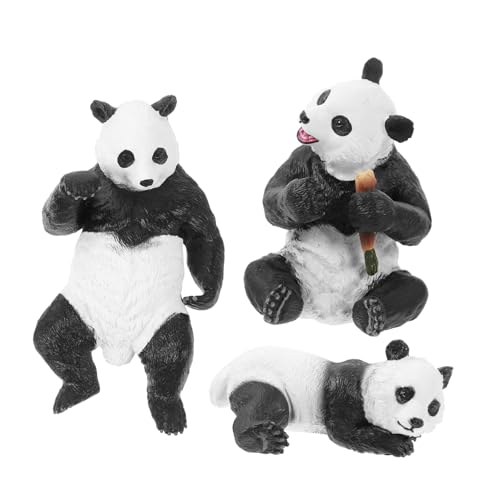 Toyvian 3 Stücke Miniatur-Panda-bastelarbeiten Miniatur-Panda-Ornament Zuhause Panda-Statue Panda-Handwerk Kleine Pandafigur Panda-Desktop-Dekoration Gartendekorationen Plastik von Toyvian