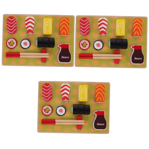 Toyvian 3-Teiliges Set Sushi-Spielzeug Sushi für Kinder vortäuschen Küchenspielzeug vortäuschen Holz Spielzeug Kinder kochset Kinderspielzeug Spielzeug-Mikrowelle Mini-Kochspielzeug Pizza von Toyvian