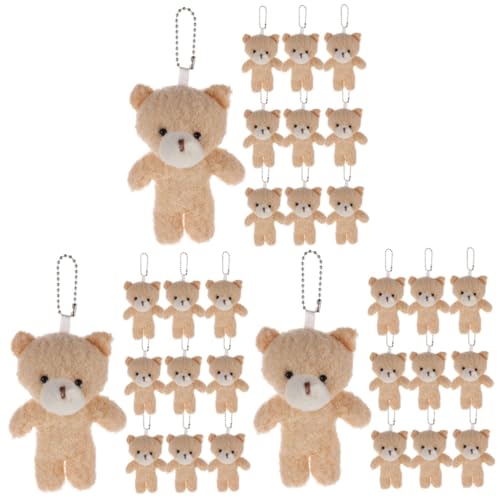 Toyvian 30 STK Teddybär-Anhänger Kleiner Bär kleine Bären trägt Masse Mini-Bärenfiguren Kleiner ausgestopfter Bär Hängendes Mini-Bär-Dekor Wohnaccessoire Bärenpuppe Mini -Fleece Beige von Toyvian