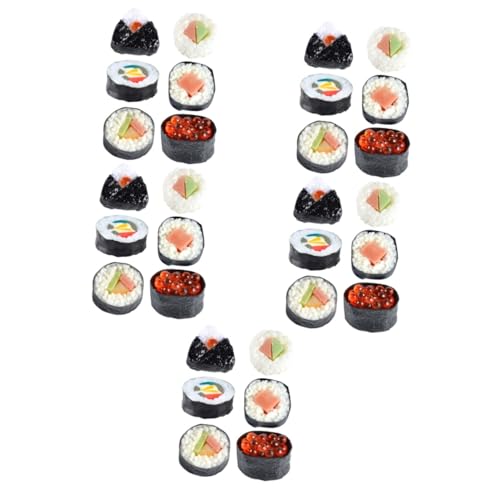 Toyvian 30 STK Sushi-Simulation Lebensechtes Japanisches Essensmodell Lebensechtes Sushi Gefälschte Lebensmitteldekore Realistisches Sushi Sushi-Sashimi-Modell Künstliches Sushi PVC von Toyvian