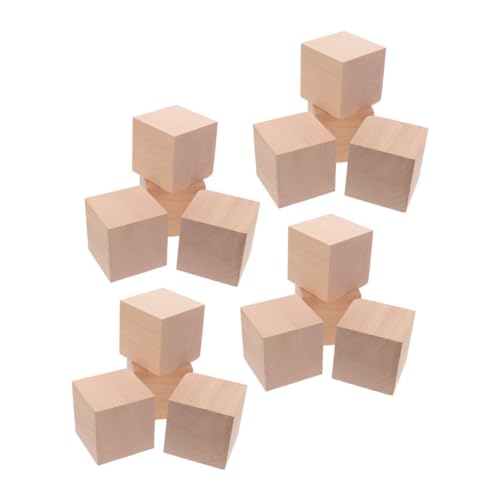 Toyvian Puzzlewürfel 30st Block Spielzeug Holzwürfel Bauen Holzklötze Zum Basteln Unfertige Holzblöcke Leere Holzblöcke Leere Holzwürfel Holzbausteine Würfel Bausteine Quadratische Holzblöcke Hölzern von Toyvian