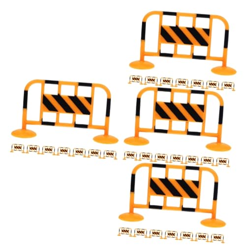 Toyvian 32 STK Spielzeug Für Straßensperren Kleines Straßenschild-Spielzeug Verkehrskognitives Spielzeug Mini-straßensperren Miniatur-verkehrsbarrieren-Spielzeug Minizaun Harz Orange von Toyvian