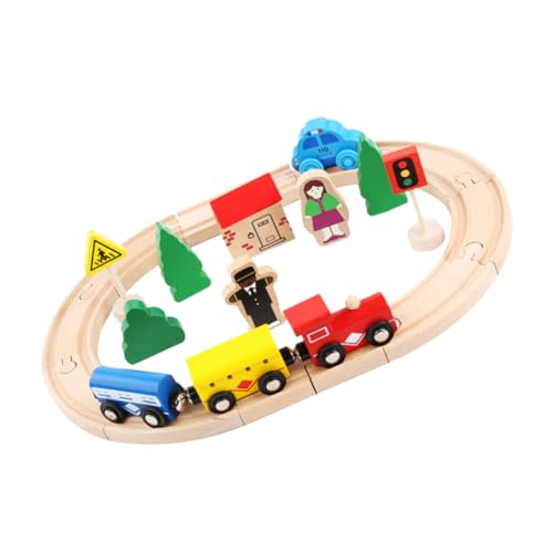 Toyvian 32 Teiliges Holzspielzeug Set Für Bunte Beech Wood Eisenbahn Mit Schienen Und Waggons Lernspielzeug Für Kreative Entfaltung Und Pädagogisches von Toyvian