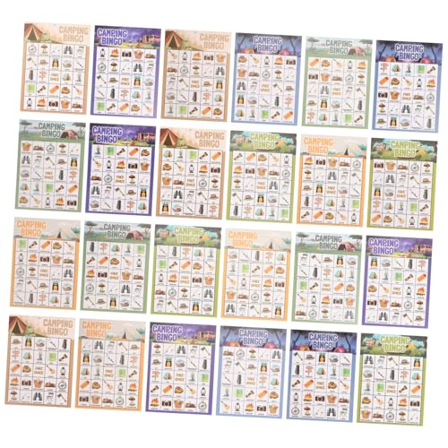 Toyvian Unterhaltsame Camping-Spiele für Jungen und Mädchen 33-teiliges Bingo-Set 24 Spielerkarten für Familientreffen Outdoor-aktivitäten von Toyvian