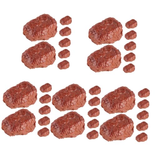 Toyvian 35 STK Simulationsrindfleischmodell küchendekoration küchen Dekoration esszimmer deko fleischkäse gefälschte Lebensmittel gefälschtes Fleisch-Lebensmittelmodell PVC Brown von Toyvian