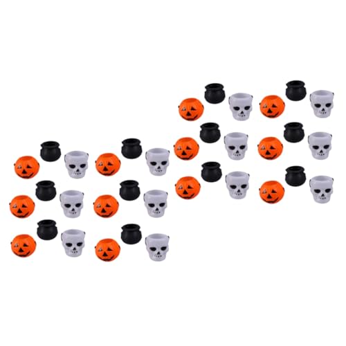 Toyvian 36 Stk Halloween-eimer-dekor Süßigkeiten Mini-süßigkeit Kürbis-eimer-dekor Eimer Für Halloween Süßigkeitenfass Geister-halloween-eimer Halloween Hexeneimer Mini-eimer von Toyvian