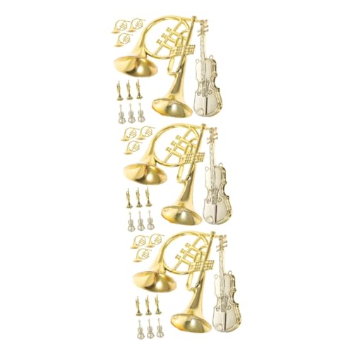 Toyvian 36 Stück Musikinstrument Modell Weihnachtsbaumschmuck Miniatur Geigen Miniatur Geigen Ornament Miniatur Geigen Figur Weihnachtsdekoration Miniatur Spielzeug Trompete von Toyvian