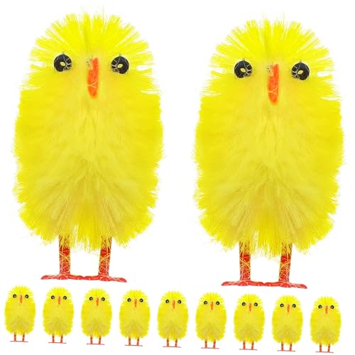 Toyvian 360 Stk Osterdekoration Mini-Tierfiguren Osterpartyzubehör Hühnerhandwerk popular karnevalsdekoration kaninchen spielzeug käppis für kinder dekoratives Huhn Osterschmuck Yellow von Toyvian