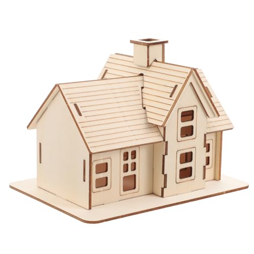 Toyvian 3D-Blockhaus-Puzzle Aus Holz Weihnachtshaus Handgefertigte Villa Holzpuzzle Für Erwachsene von Toyvian