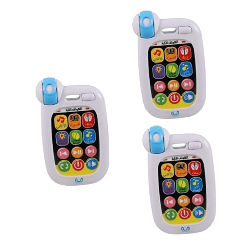 Toyvian 3St Arabisch-Lernmaschine Spielzeug-Telefone Musikalisches Telefonauto Kinderspielzeug kinderhandy Kleinkindspielzeug Spielzeuge Spielzeugtelefon Musik-Babyphone Abs Weiß von Toyvian