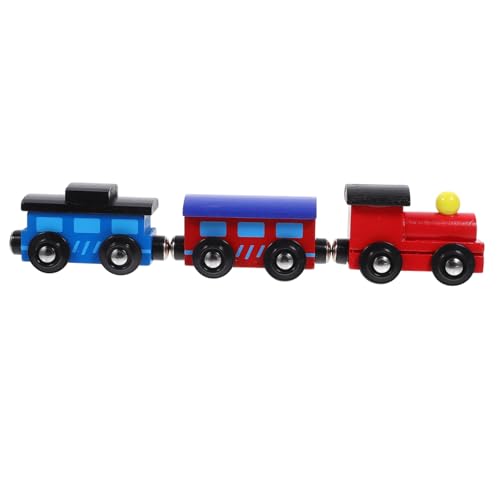 Toyvian 3St Denkspiel holzspielzeug Holz Kleinkind Zug Magnetisches Zug Spuren Eisenbahnbauspielzeug Kinderspielzeug Eisenbahnspielzeug aus Holz Metall von Toyvian