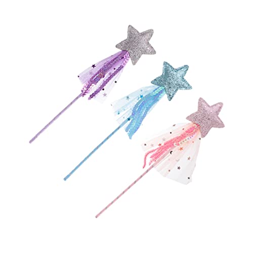 Toyvian 3St Fee Zauberstab Fairy Wand Party mitgebsel Toy spielwaren Mädchen Fee Stock Fee Cosplay-Requisite Cosplay Party Zauberstab Requisit Feenstab für Mädchen Leder von Toyvian