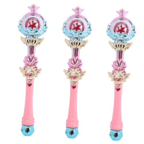 Toyvian 3St Glühender Feenzauberstab blinkende LED Herzstab aufleuchten Prinzessin Gastgeschenke Kinderlichtstab Kinderzauberstab Mädchen Fee Stock Zauberstab Spielzeug Abs Colorful von Toyvian