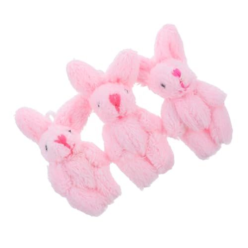 Toyvian 3St Puppenhaus-Kaninchen- Plüschtiere Hasenfiguren Zubehör für Babypuppen Plüsch Kaninchen Ornament Puppenhaus Tierfigur in Hasenform Kaninchenfiguren Rosa von Toyvian