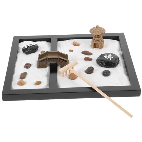 Toyvian 3St Sandtischdekoration Bürodekoration meditations tischdeko esstisch steinkopf Meditation gefuhrte wohnaccessoires Zen Garden büro Dekoration relaxan Miniaturlandschaft mit Sand von Toyvian