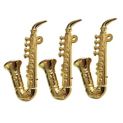 Toyvian 3St für Kinderinstrumente Saxophon Saxophon für Miniatur-Saxophon Kinderspielzeug bastelzeug tischdeko esstisch Saxophon Mini-Instrumente Golden von Toyvian