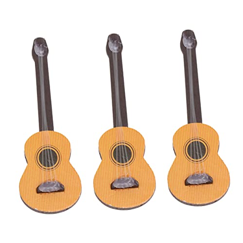 Toyvian 3er Set Miniatur Gitarren Modelle Dekorative Holzornamente Für Mikro Welten Perfektes Für Musikliebhaber Und Miniatur Sammler von Toyvian