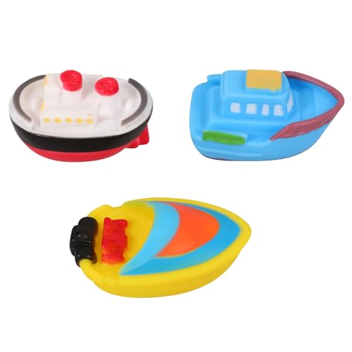 Toyvian 3-teiliges Badespielzeug-Set Für Babys Badeboot-Spielzeug Für Jungen Und Mädchen Quietschendes Schwimmendes Wasserspielzeug von Toyvian