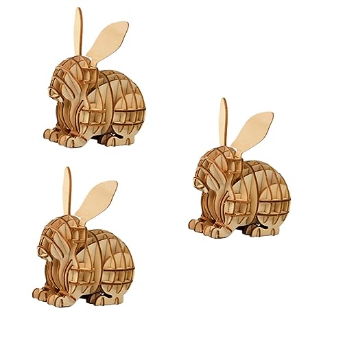 Toyvian 3St Holzpuzzle für Jungen Kinder rätsel Kinder entwicklung 3D-Tiermodell 3D-Puzzle aus Holz zum Zusammenbauen Spielzeug Holzpuzzles für Kinder 3D-Puzzles für Kinder hölzern Blöcke von Toyvian