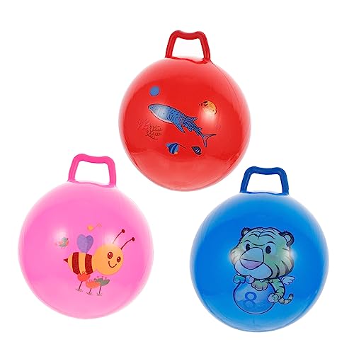 Toyvian 3st Hüpfendes Ballspielzeug Springball Mit Griff Spielplatzbälle Spielzeug Hüpfbälle Mit Griffen Für Kinder Aufblasbarer Völkerball Aufblasbarer Hüpfball Hüpfendes Jumper-Spielzeug von Toyvian