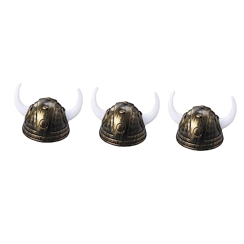 Toyvian 3st Hörner Weihnachtsmütze Goldpapierkronen Wikinger-hornhelm Stofftierkleidung Bühne Wikinger-helm Für Erwachsene Halloween-partyzubehör Hut Cosplay Mann Wickeltasche von Toyvian