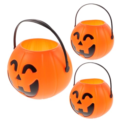 Toyvian 3st Kürbis Eimer Kessel Für Süßigkeitenkessel Kürbis Süßigkeiten Süßes Oder Saures Töpfe Kürbiseimer Süßigkeitenfass Halloween Wasserkocher Eimer Kürbis-dekor Halloween-schüssel von Toyvian