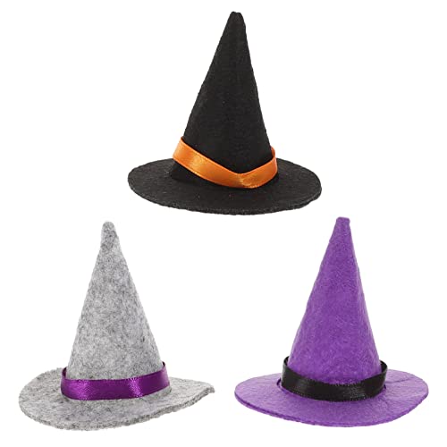 Toyvian 3st Mini-hexenhut Unheimlich Halloween- -stirnband Basteln Bougie Gesicht Laterne Cowgirl-hut Maske Hexenhüte Kleine Flasche Hexenhut Dekorationen Lustig Schläger Kappe Vlies von Toyvian