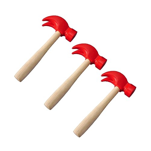 Toyvian 3st Simulierter Kleiner Holzhammer Hämmer Werkzeuggürtel Für Geburtstagsgeschenk Simulation Kleiner Hammer Holzhammer Für Hölzern Rot von Toyvian