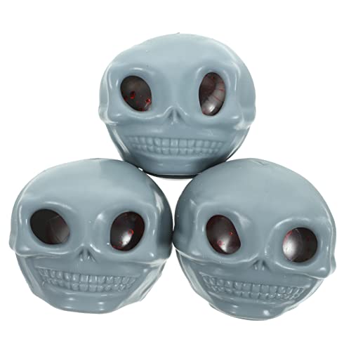 Toyvian 3st Skull-Pinch-Musik -Squeeze-Spielzeug Sinnesspielzeug Für Kinder Schreckliches Spielzeug Quetschspielzeug Für Kinder Tragbares Sensorisches Spielzeug Plastik Grey von Toyvian