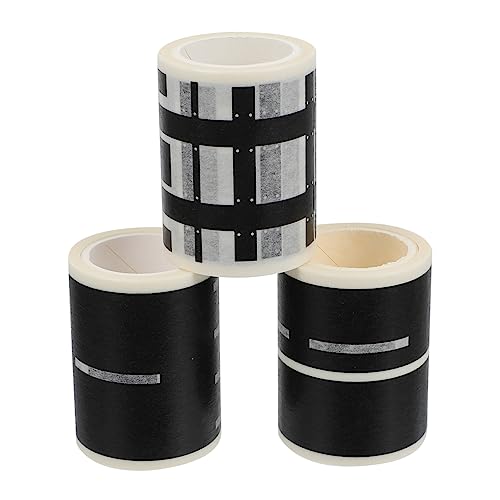 Toyvian 3st Straßenaufkleber Washi-Tape-Aufkleber Japanisches Papier Black von Toyvian