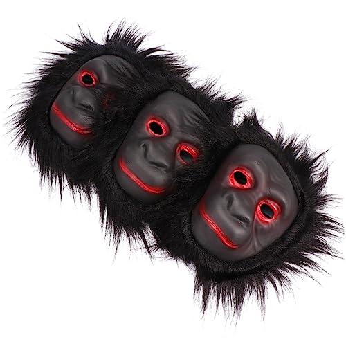 Toyvian 3st Tierische Maske Masken Mit Tiermotiven Gorilla-kostüm Kleidung Gruselmasken Für Erwachsene Realistisch Halloween-maske Gorillakostüm Schimpansenmasken Abschlussball Kind Geist von Toyvian