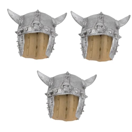 Toyvian 3st Wikingerhelm Kostüm Hut Dekorativer Karnevalshut Tanzpartyhut Cosplay-karnevalshut Festival-partyhut Hörner Helm Ochsenhörner Stirnband Maskerade-hut Wikinger Horn Emulsion von Toyvian